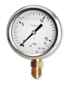 Противоударный манометр с трубкой Бурдона MB-SN-Cu-G